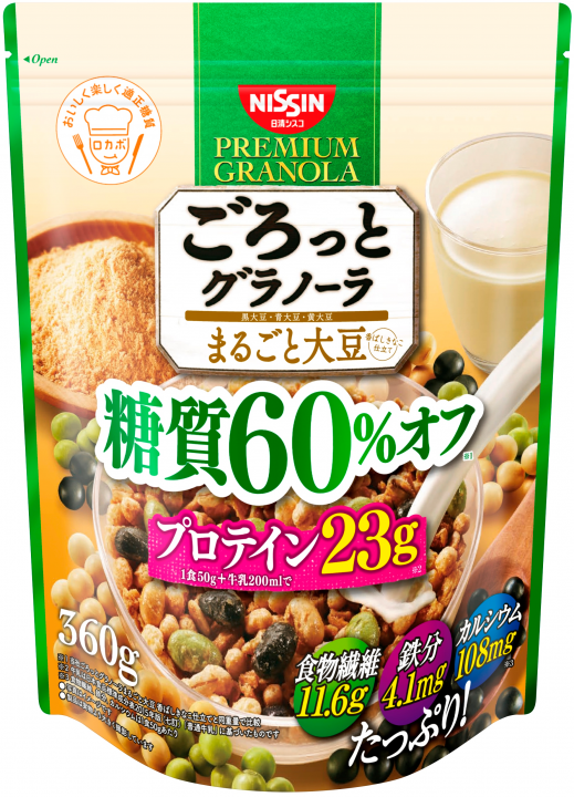 ごろっとグラノーラ まるごと大豆 糖質60 オフ 360g 日清食品グループ